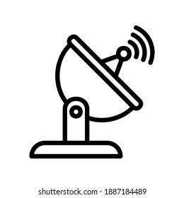 Satellite dish icon vector illustration in line style about internet of things for any projects, use for website mobile app presentation