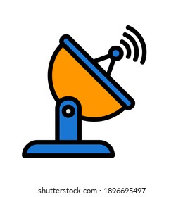 Satellite dish icon vector illustration in filled line style about internet of things for any projects, use for website mobile app presentation