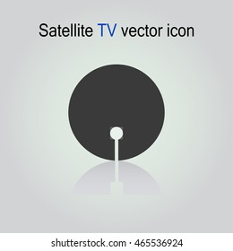 Satellite dish icon. Satellite dish vector illustration. Silhouette of satellite dish,isolated on white. Satellite receiver icon vector. Simple illustration.