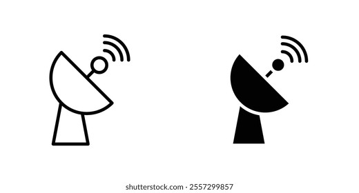 Satellite dish Icon vector. liner and flat style icons set.