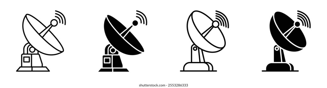 Satellite dish icon vector set. EPS10