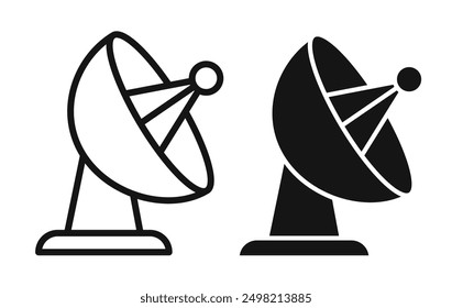 satellite dish iconicon vector collection in outlined and solid style