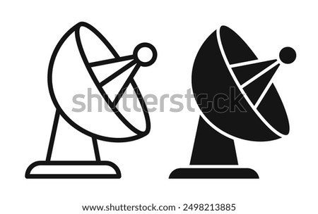 satellite dish iconicon vector collection in outlined and solid style