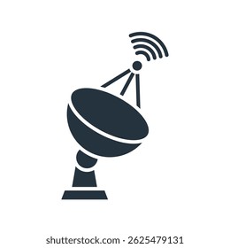 satellite dish icons isolated on White Background. Flat style design