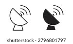 Satellite dish icons vector Collection Clipart Pack. icon with editable line stroke