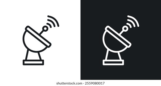 Satellite dish icons. vector set in black colors