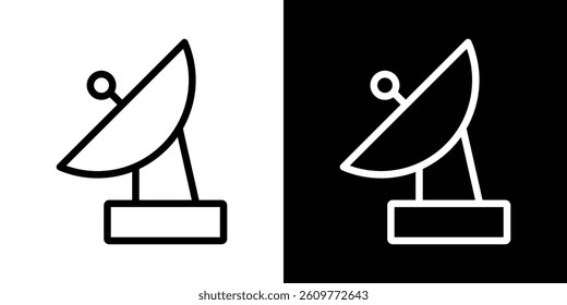 Satellite dish icons vector set in stroke line style