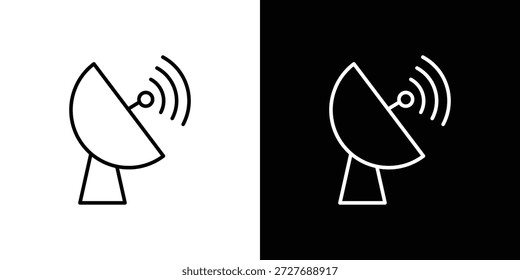 Iconos de antena parabólica Vector.Trazo editable.signo de estilo lineal