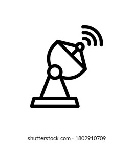 Vector de contorno de icono del Dish Satélite (Internet de las Cosas). aislado en fondo blanco 