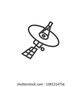 Satellite dish line icon. linear style sign for mobile concept and web design. Satellite antenna outline vector icon. Symbol, logo illustration. Pixel perfect vector graphics