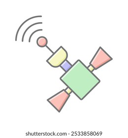 Satellite Dish lineal color icon , vector, pixel perfect, illustrator file