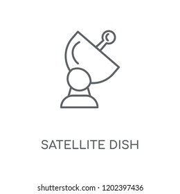 Satellite dish linear icon. Satellite dish concept stroke symbol design. Thin graphic elements vector illustration, outline pattern on a white background, eps 10.