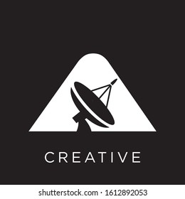 a satellite dish logo design vector