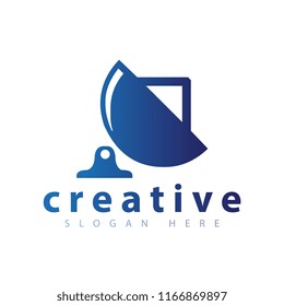 satellite dish logo icon vector
