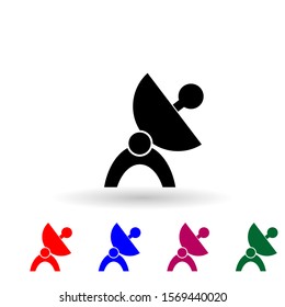 Satellite dish multi color icon. Simple glyph, flat vector of media icons for ui and ux, website or mobile application