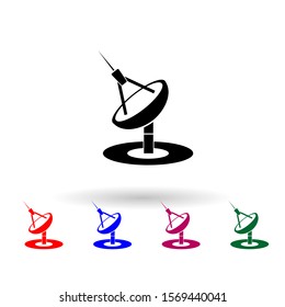 Satellite dish multi color icon. Simple glyph, flat vector of media icons for ui and ux, website or mobile application