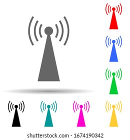 satellite dish multi color style icon. Simple thin line, outline vector of web icons for ui and ux, website or mobile application