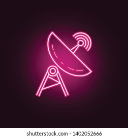 satellite dish neon icon. Elements of Navigation set. Simple icon for websites, web design, mobile app, info graphics