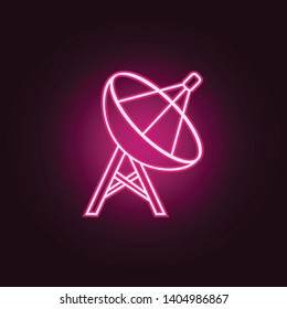 Satellite Dish neon icon. Elements of Sciense set. Simple icon for websites, web design, mobile app, info graphics