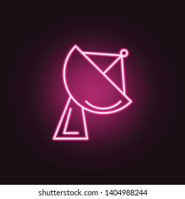 Satellite Dish neon icon. Elements of Space set. Simple icon for websites, web design, mobile app, info graphics
