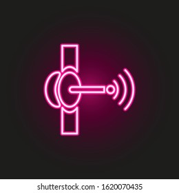 Satellite dish neon style icon. Simple thin line, outline vector of telecommunication icons for ui and ux, website or mobile application