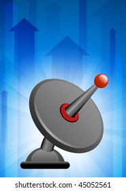 Satellite Dish on Blue Arrows Background Original Vector Illustration EPS10
