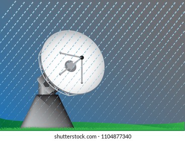 satellite dish On raining day. vector design eps.10