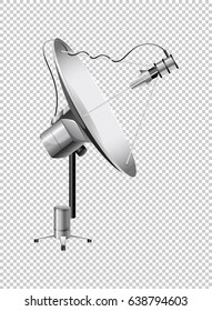 Satellitenschüssel auf transparentem Hintergrund, Illustration
