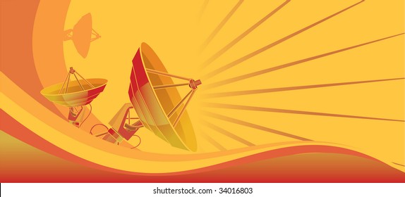 Satellite dish orange