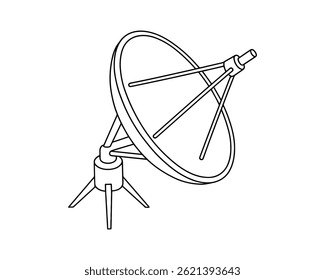 Satellite dish outline. Communication device