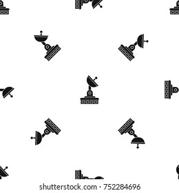 Satellite dish pattern repeat seamless in black color for any design. Vector geometric illustration