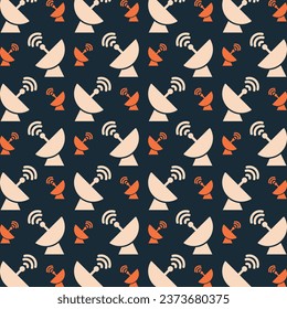Satellite dish premium repeating wallpaper pattern vector illustration background