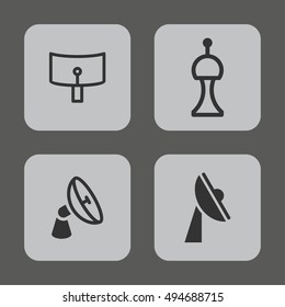 Satellite Dish and Radio Tower vector objects