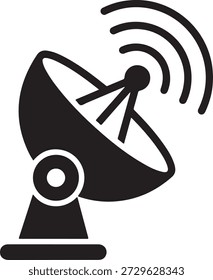 Satellite dish receiving signal isolated on white background, illustration