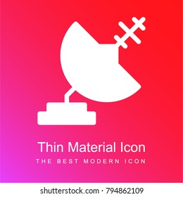 Satellite dish red and pink gradient material white icon minimal design