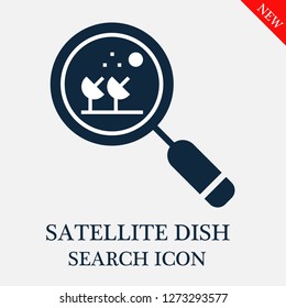Satellite dish search icon. Editable Satellite dish search icon for web or mobile.