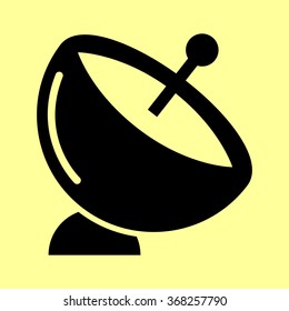 Satellite dish sign. Flat style icon vector illustration.