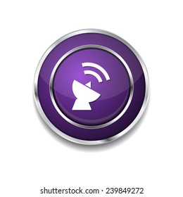 Satellite Dish Sign Purple Vector Icon Button