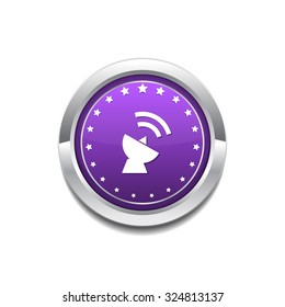 Satellite Dish Sign Purple Vector Icon Button