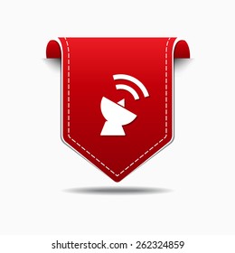 Satellite Dish Sign Red Vector Icon Design