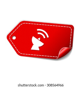 Satellite Dish Sign Red Vector Icon Design
