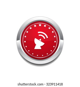 Satellite Dish Sign Red Vector Icon Button