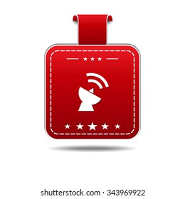 Satellite Dish Sign Red Vector Icon Design