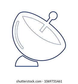 Satellite dish sign. Vector. Flat style black icon on white.