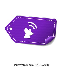 Satellite Dish Sign Violet Vector Icon Design
