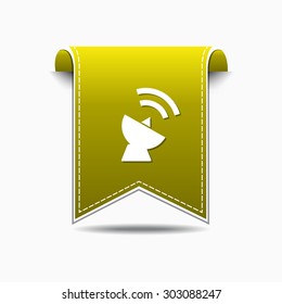 Satellite Dish Sign Yellow Vector Icon Design