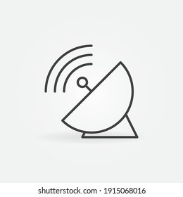 Satellite Dish with Signal outline vector concept icon or design element