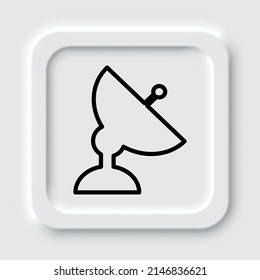 Satellitenschüssel einfache Symbol. Flaches Design. Neumorphism design.ai