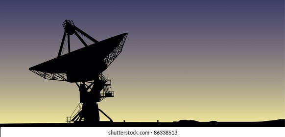 Satellite dish in sunrise vector image