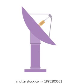 Satellite dish technology vector illustration communication radio television. Satellite dish signal internet icon isolated white. Wireless connection network wave radar. Digital broadcast antenna